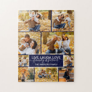 Puzzle Live Laugh Love Family is Forever Photo Collage