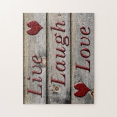 Puzzle Live Laugh Love sur le côté d'une grange (Vertical)