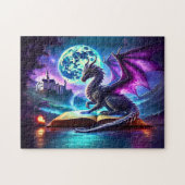 Puzzle Livre de lecture Dragon Violet Lune Bleue (Horizontal)