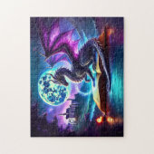 Puzzle Livre de lecture Dragon Violet Lune Bleue (Vertical)