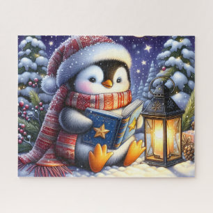 Puzzle Livre de Noël de lecture de pingouin