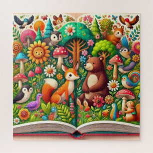 Puzzle Livre illustré d'animaux de la forêt pour enfants