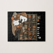 Puzzle Livres de lecture de fantôme rétro, fantôme de bib (Horizontal)