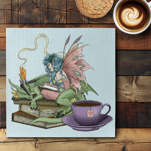 Puzzle Livres de thé d'amitié de fée dragon 