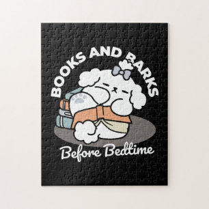 Puzzle Livres et écorces - Conception de lecture de chien