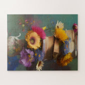 Puzzle Livres et fleurs Abstraits (Horizontal)