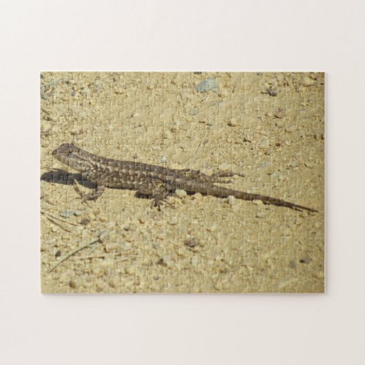 Puzzle - Lizard op vuil pad Legpuzzel (Horizontaal)