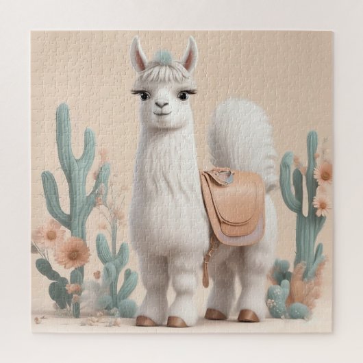 Puzzle Llama à selle dans le désert (Vertical)