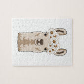 Puzzle Llama aux fleurs blanches (Horizontal)