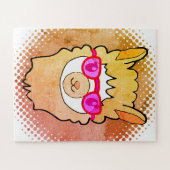 Puzzle Llama Cute Avec Verres Dessin (Horizontal)