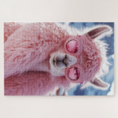 Puzzle Llama rose glamour - Icône mode hiver (Horizontal)