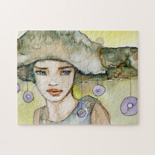 Puzzle llustration d'une belle, sensible fille (Horizontal)