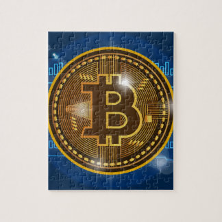 Puzzle Logo de Bitcoin et conception frais de graphique