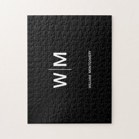 Puzzle Logo de marque noire | Entreprise (Vertical)