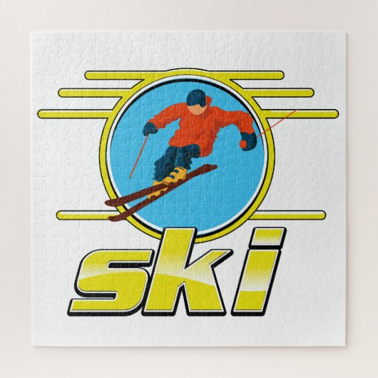 Puzzle Logo de ski rétro 90 (Vertical)
