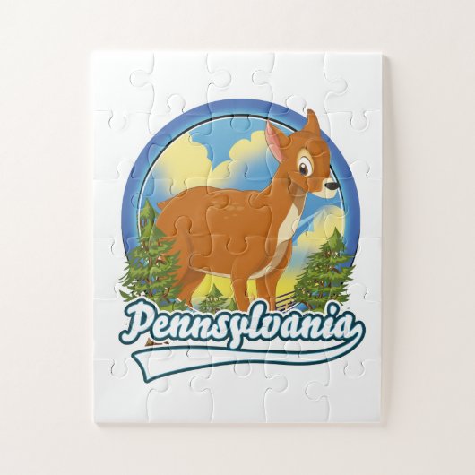 Puzzle logo de voyage en Pennsylvanie (Vertical)