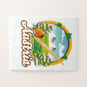 Puzzle Logo de voyage rétro Autriche (Horizontal)