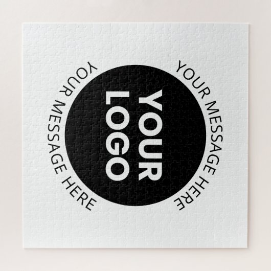 Puzzle Logo d'entreprise et texte modifiable blanc et noi (Horizontal)