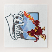 Puzzle logo Wales Dragon (Horizontal)