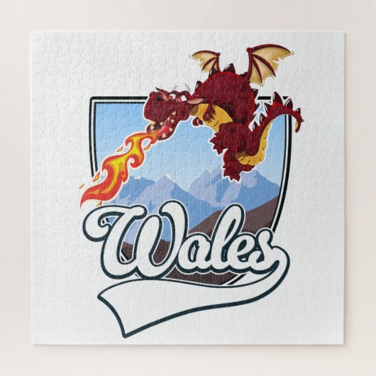 Puzzle logo Wales Dragon (Vertical)
