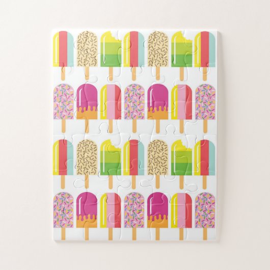 Puzzle - Lolets de glace rose, vert et jaune (Vertical)
