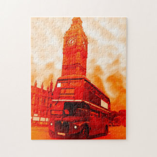 Puzzle London Red Bus & Big Ben Art Travel