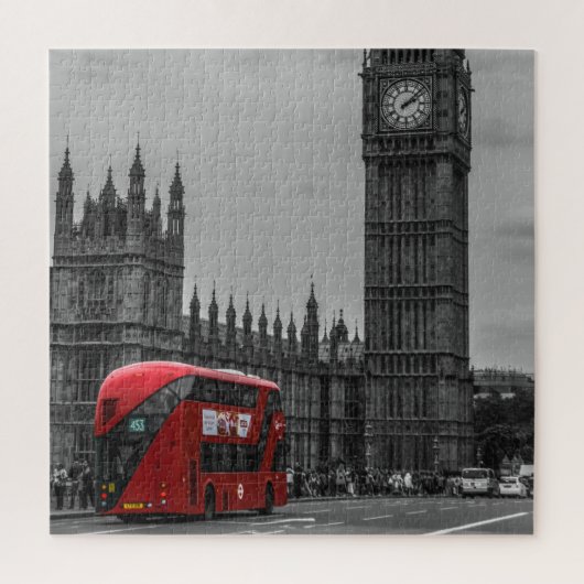 Puzzle London Red Bus & Big Ben Art Travel (Vertical)