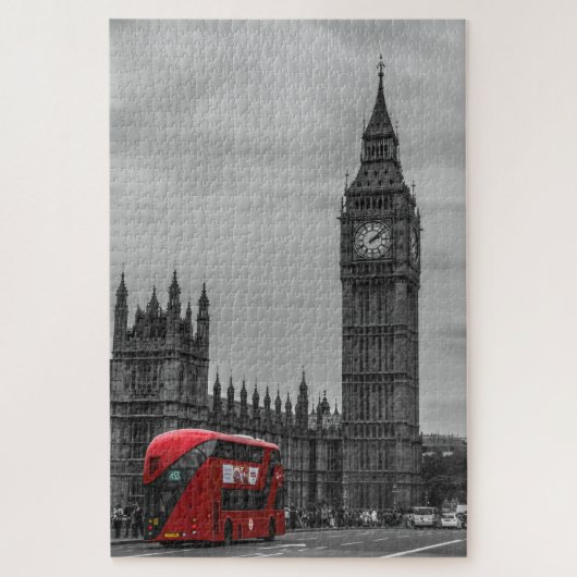 Puzzle London Red Bus & Big Ben Art Travel (Vertical)