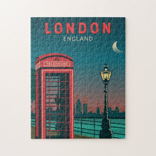 Puzzle Londres Angleterre Retro Travel Art Vintage (Vertical)