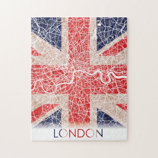 Puzzle Londres Angleterre Royaume-Uni Drapeau Ville Carte (Vertical)