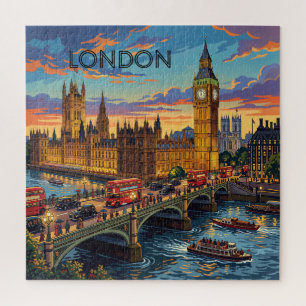 Puzzle Londres Angleterre Voyage Art Vintage
