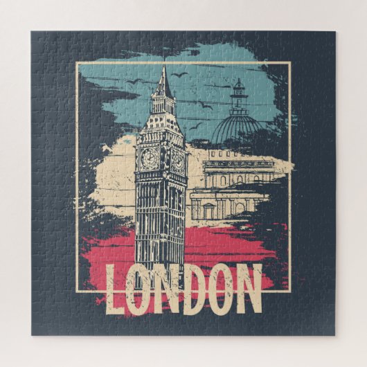 Puzzle Londres Big Ben : Poster de typographie (Vertical)