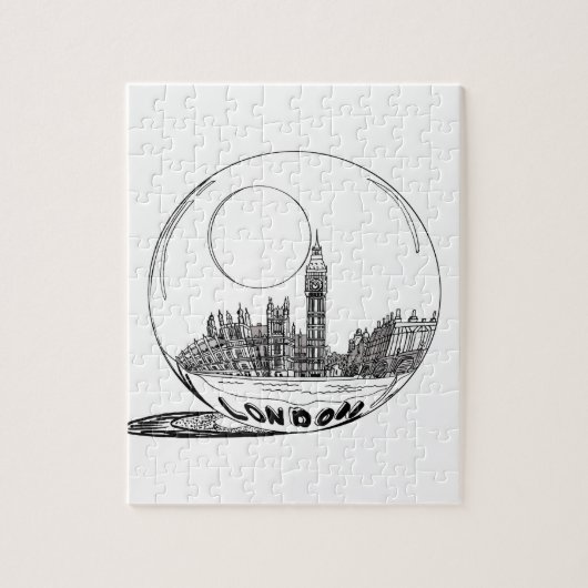 Puzzle Londres dans une boule de verre. (Vertical)