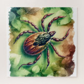 Puzzle Lone Star Tick Painting REF86 - Watercolor (Horizontal)