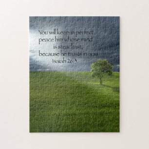 Puzzle Lone Tree Sunshine Verset de la Bible chrétienne