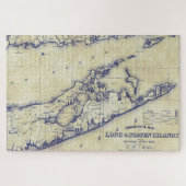 Puzzle Long Island The Hamptons Map Distressed (Horizontal)