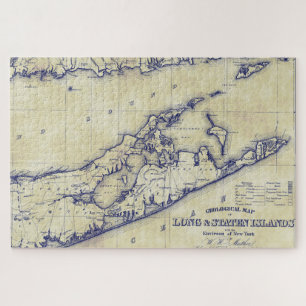 Puzzle Long Island The Hamptons Map Distressed