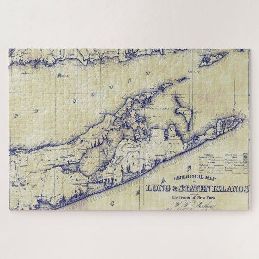Puzzle Long Island The Hamptons Map Distressed (Horizontal)