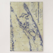 Puzzle Long Island The Hamptons Map Distressed (Vertical)