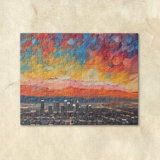 Puzzle Los Angeles au coucher du soleil Abstrait