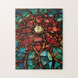 Puzzle "Lotus " de mosaïque souillé en verre