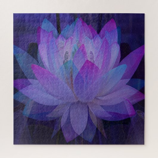 Puzzle Lotus en bleu... (Vertical)