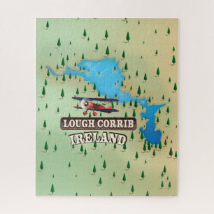 Puzzle Lough Corrib Irlande Carte Vintage.