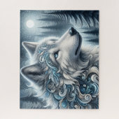 Puzzle Loup Arctique Bleu (Vertical)