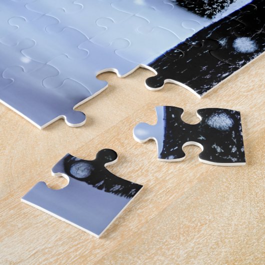 Puzzle Loup blanc dans la neige (Côté)