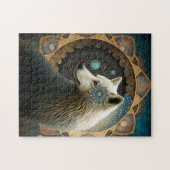 Puzzle Loup blanc Mandala (Horizontal)