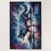 Puzzle Loup céleste marchant à travers les étoiles (Vertical)