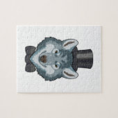 Puzzle Loup comme marié avec nœud papillon (Horizontal)