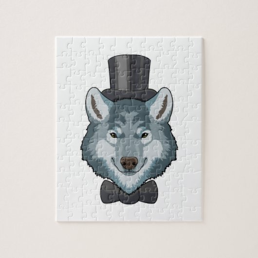 Puzzle Loup comme marié avec nœud papillon (Vertical)