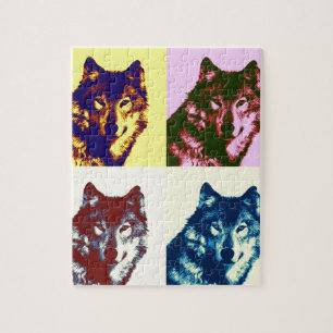 Puzzle Loup d'art pop